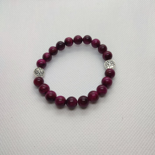 Pulseira Olho de Tigre Rosa