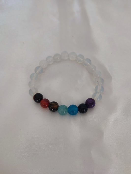 Pulseira dos 7 Chakras em Pedra da Lua