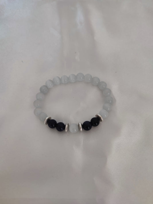 Pulseira Selenita e Pedra Estrela